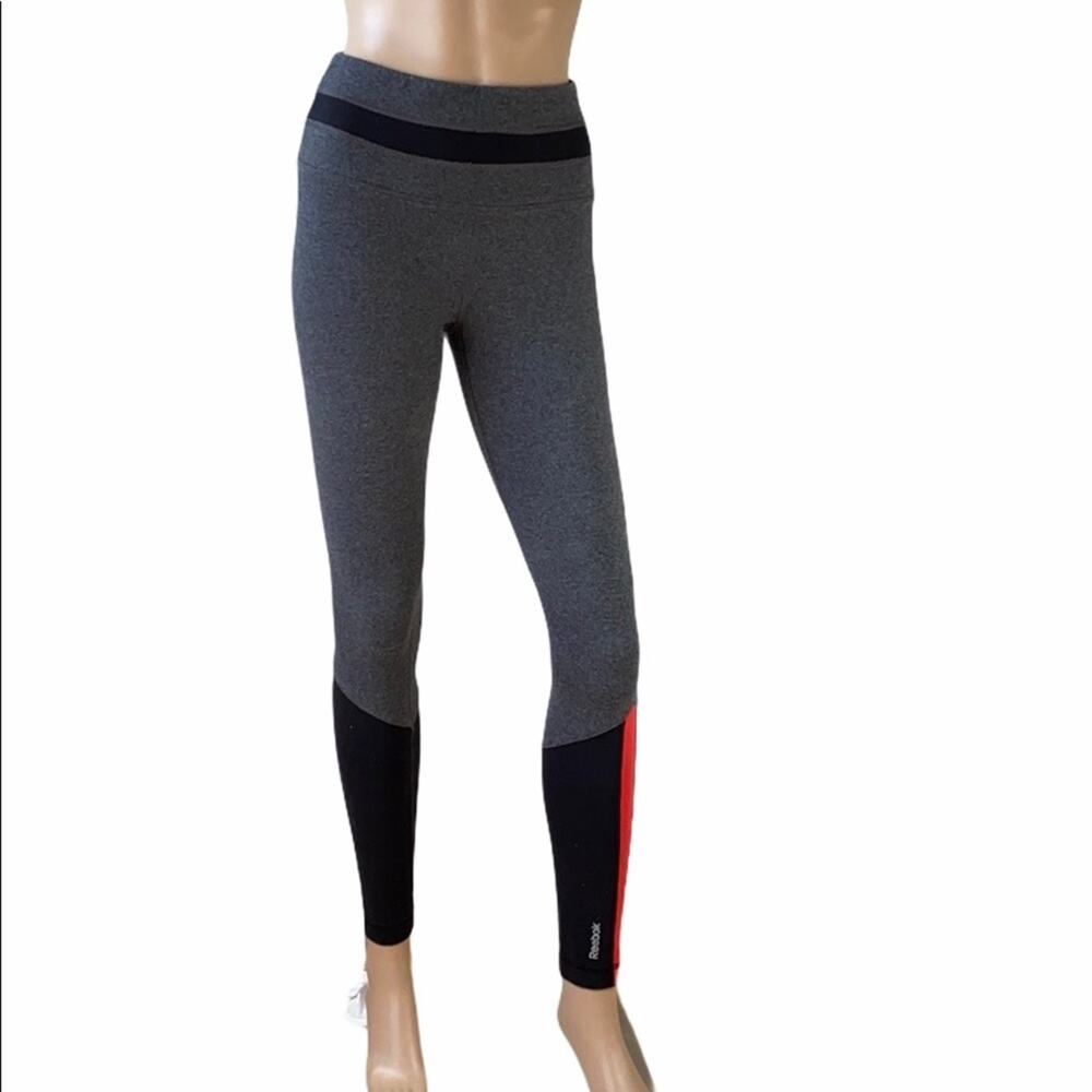 Reebok Womens Gray Colorblock Crossfit Yoga Athleisure Active Leggings Size S